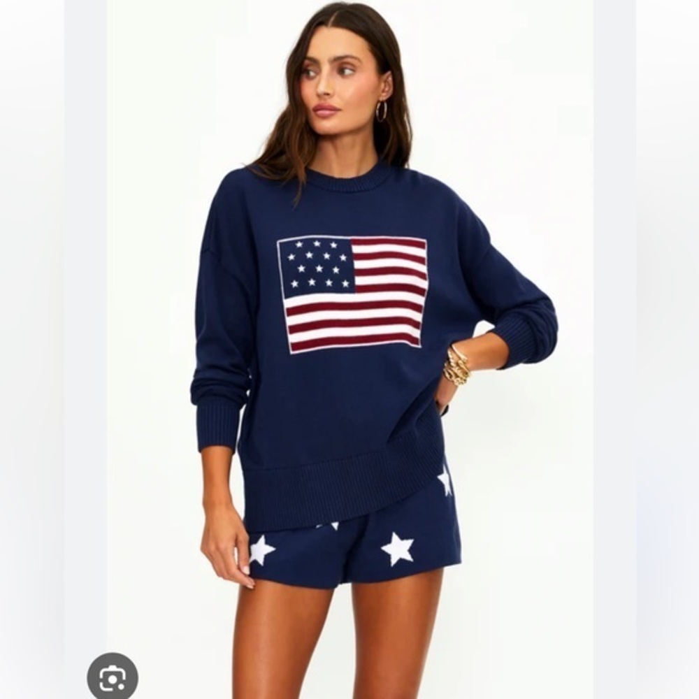 NWT Beach Riot Callie Sweater Americana Navy
